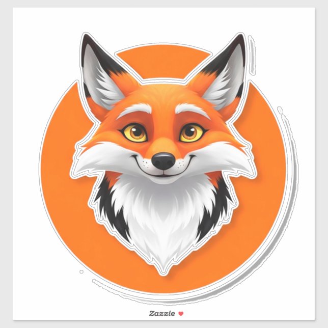 Vibrant Fox Head Sticker (Sheet)