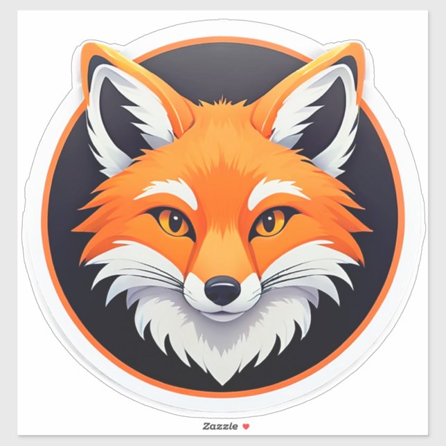 Vibrant Fox Head Sticker (Sheet)