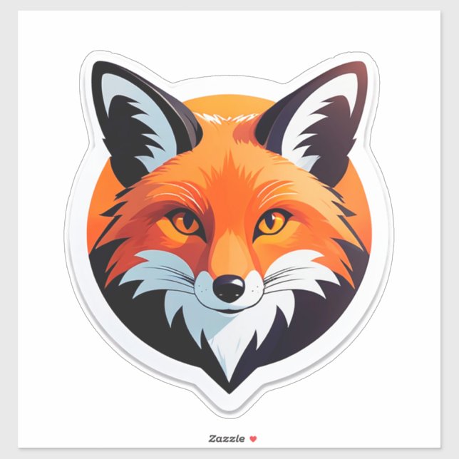 Vibrant Fox Head Sticker (Sheet)