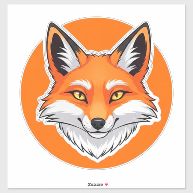 Vibrant Fox Head Sticker (Sheet)