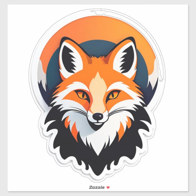 Vibrant Fox Head Sticker (Sheet)