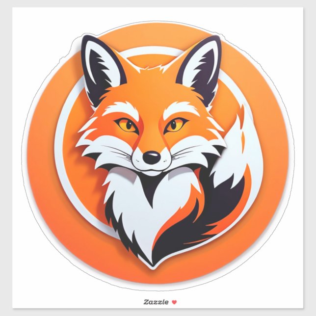Vibrant Fox Head Sticker (Sheet)