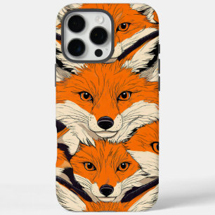 Vibrant Fox Pattern: A Captivating Wildlife Design iPhone 16 Pro Max Case