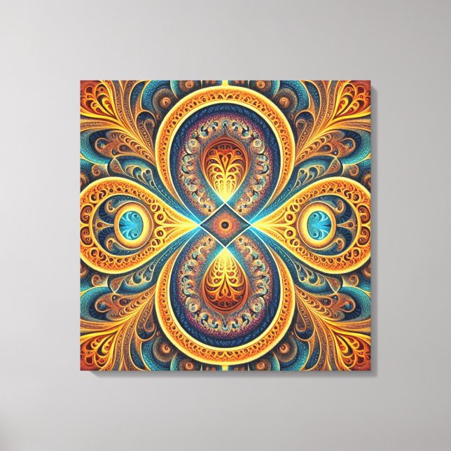 Vibrant Fractal Art Canvas Print (Front)