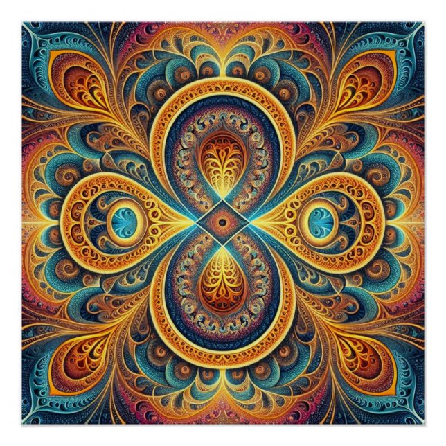 Vibrant Fractal Art Jigsaw Puzzle Poster (Front)