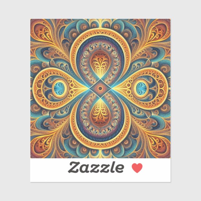 Vibrant Fractal Art Sticker (Sheet)