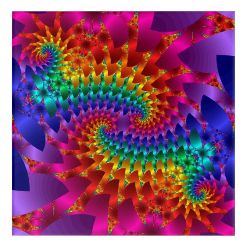 Vibrant Fractal Dragons Acrylic Print