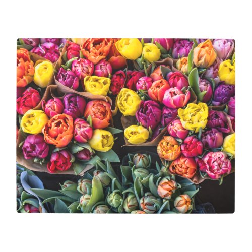 Vibrant Fresh Flower Bushels | Colorful Floral Metal Print