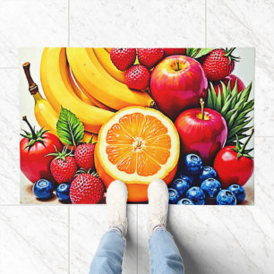 Vibrant Fresh Fruit Delight Design Doormat