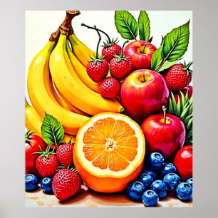 Vibrant Fresh Fruit Delight Design Poster