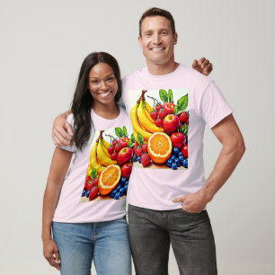 Vibrant Fresh Fruit Delight Design T-Shirt