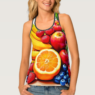 Vibrant Fresh Fruit Delight Design Tank Top