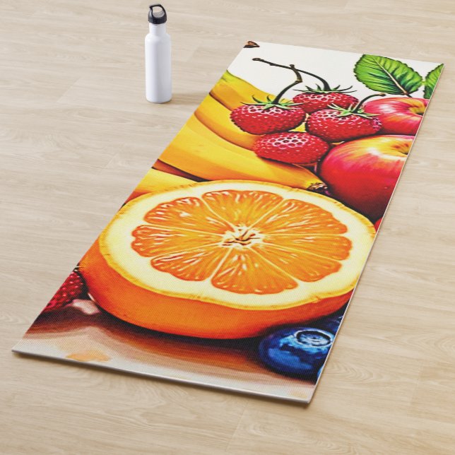Vibrant Fresh Fruit Delight Design Yoga Mat (In Situ)