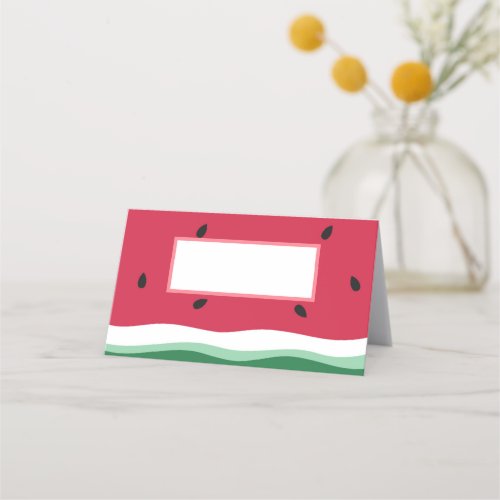 Vibrant Fresh Tropical Watermelon Summer Party Place Card