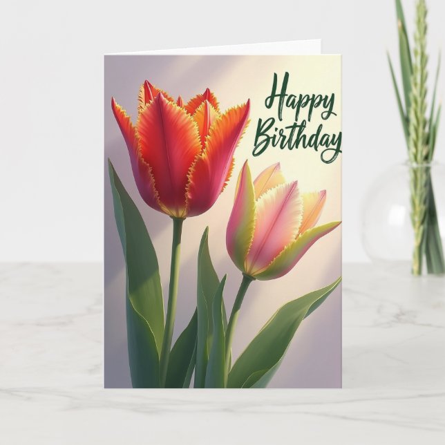 Vibrant Fringed Birthday Card (Front)