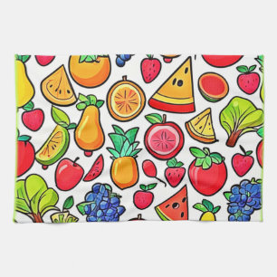 Vibrant Fruit Pattern Kitchen Towel