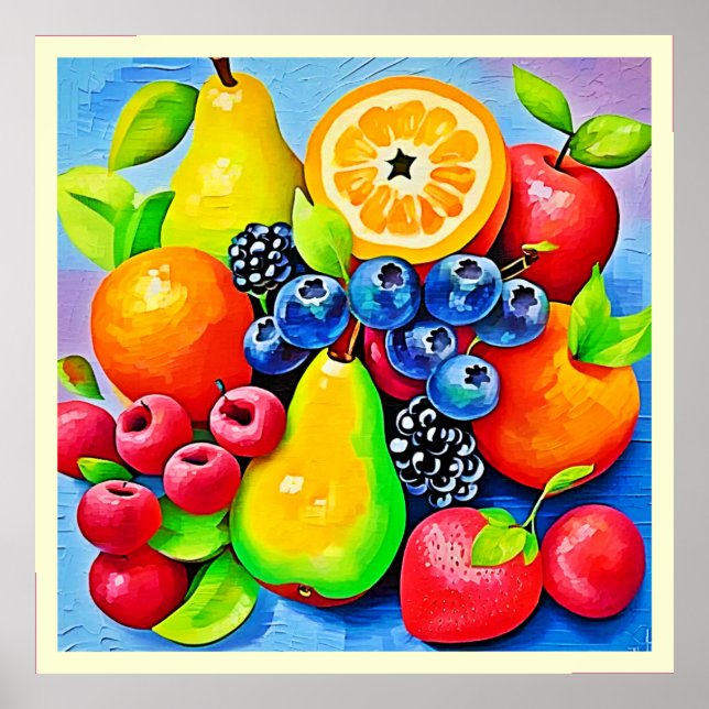 Vibrant Fruit Still Life Poster (Front)