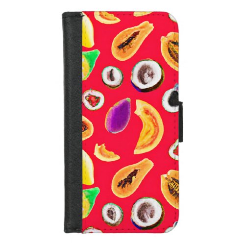 Vibrant Fruity Delight Pattern iPhone 87 Wallet Case