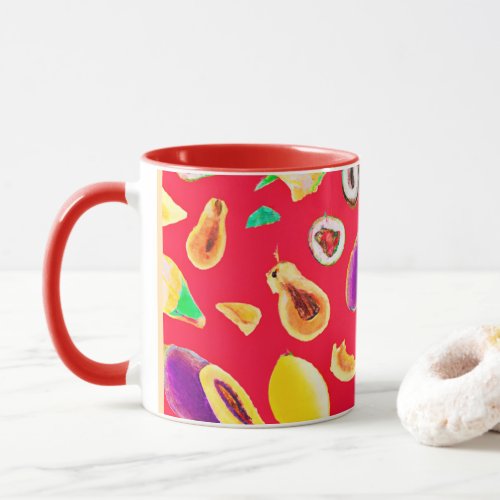 Vibrant Fruity Delight Pattern Mug