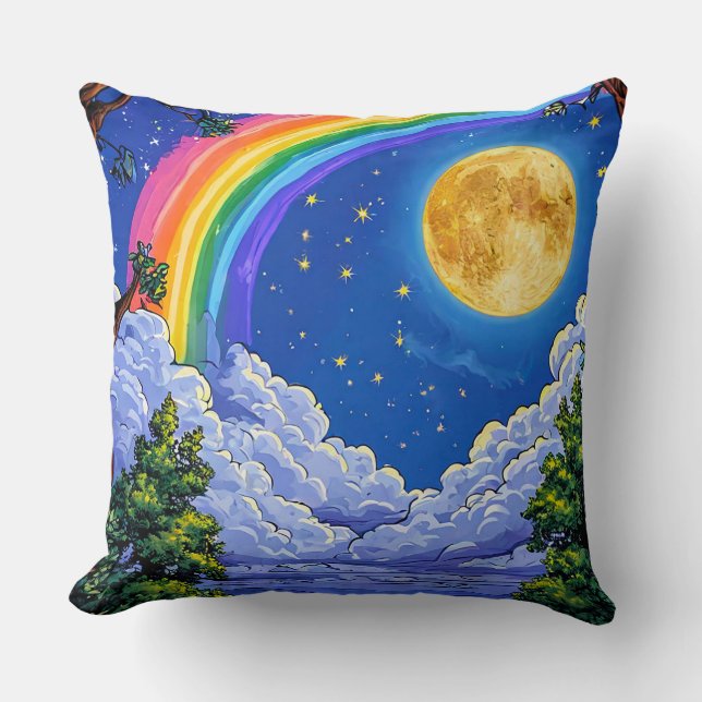 Vibrant Galaxy Home Décor 🌈🌙✨ Throw Pillow (Front)