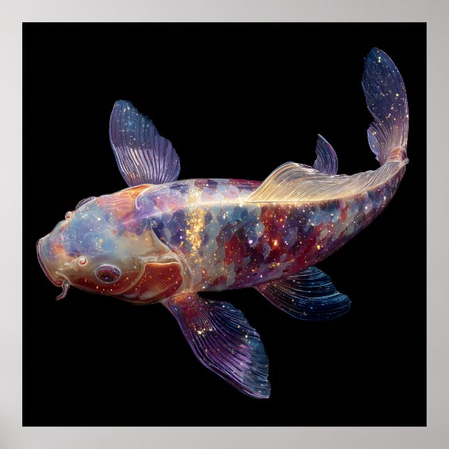 Vibrant Galaxy Koi Poster (Front)