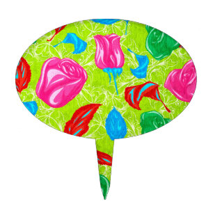 Vibrant Garden Bloom Cake Topper