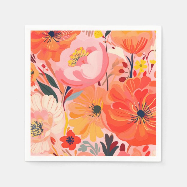 Vibrant Garden Party Napkins (Front)
