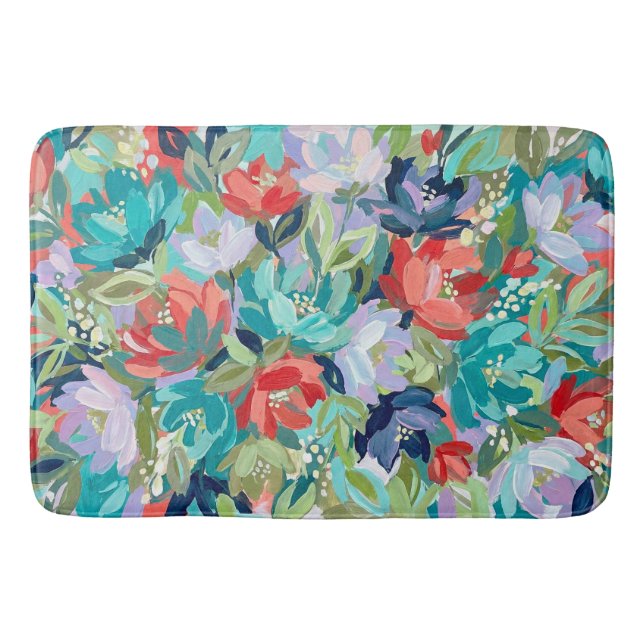 Vibrant Garden Symphony Bath Mat (Front)