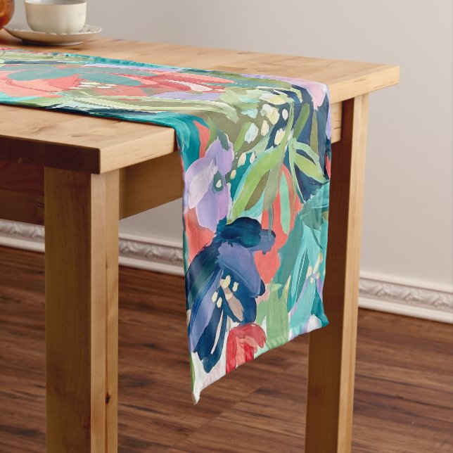 Vibrant Garden Symphony Short Table Runner (In Situ)