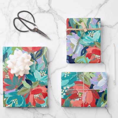 Vibrant Garden Symphony Wrapping Paper Sheets