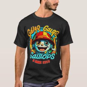 Vibrant Gauge Gallops Multi-Color Typography Tee