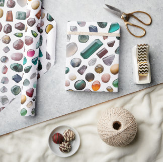 Vibrant Gemstone Pattern Wrapping Paper