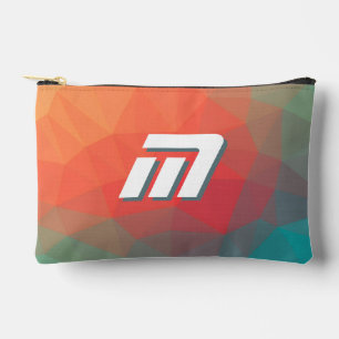 Vibrant Geometric Abstract Custom Initial Accessory Pouch