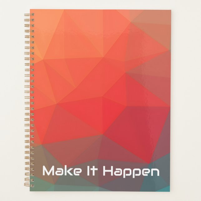 Vibrant Geometric Abstract Custom Monogram Weekly  Planner (Front)