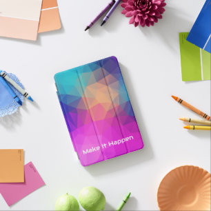 Vibrant Geometric Abstract Custom Quote Protective iPad Mini Cover