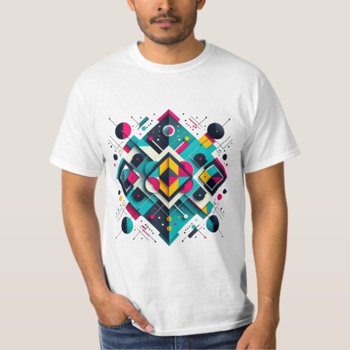 Vibrant Geometric Abstract Modern Design T_Shirt