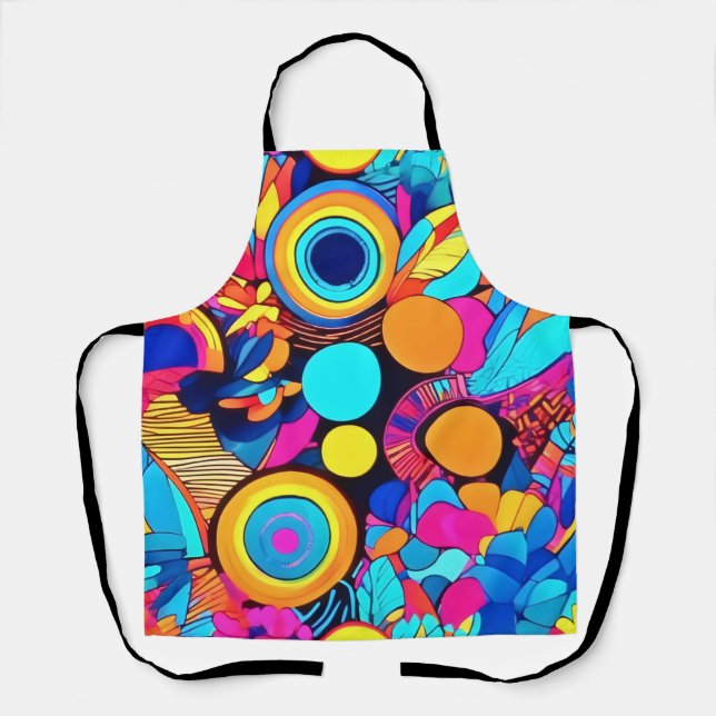 Vibrant Geometric Abstract Patterns Apron (Front)
