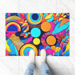 Vibrant Geometric Abstract Patterns Doormat