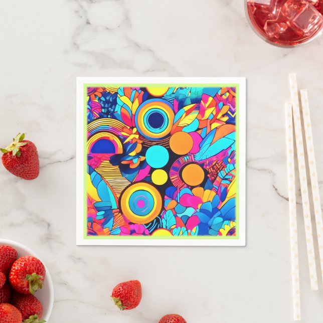 Vibrant Geometric Abstract Patterns Napkins (Insitu)