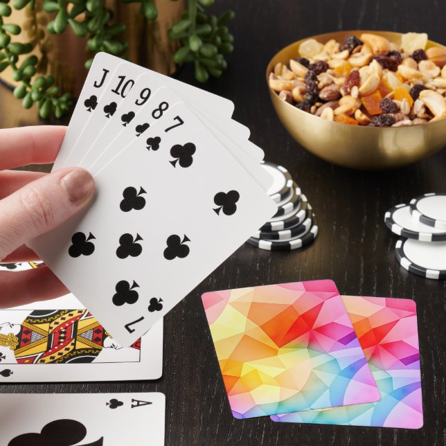 Vibrant Geometric Abstract Poker Cards (In Situ)