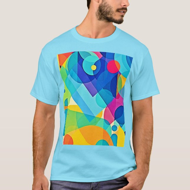 Vibrant Geometric Abstract T-Shirt (Front)