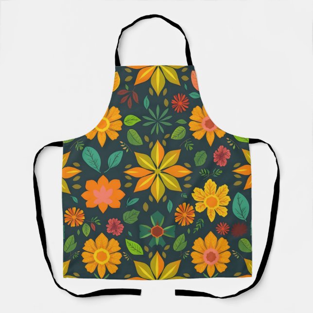 Vibrant Geometric Apron - Colorful Kitchen Decor (Front)