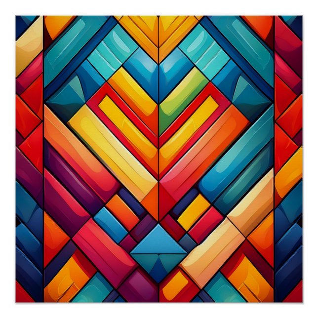 Vibrant Geometric Art – Modern Abstract Design Poster (Front)