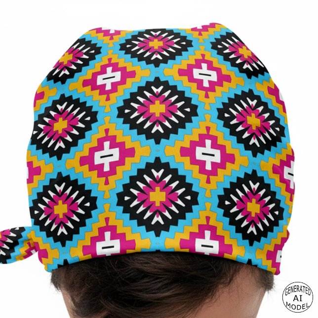 Vibrant Geometric Aztec Pixel Art Mosaic Pattern Bandana (Creator Uploaded)