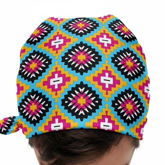Vibrant Geometric Aztec Pixel Art Mosaic Pattern Bandana (Creator Uploaded)
