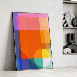 Vibrant Geometric Color Block Modern Abstract Art Poster
