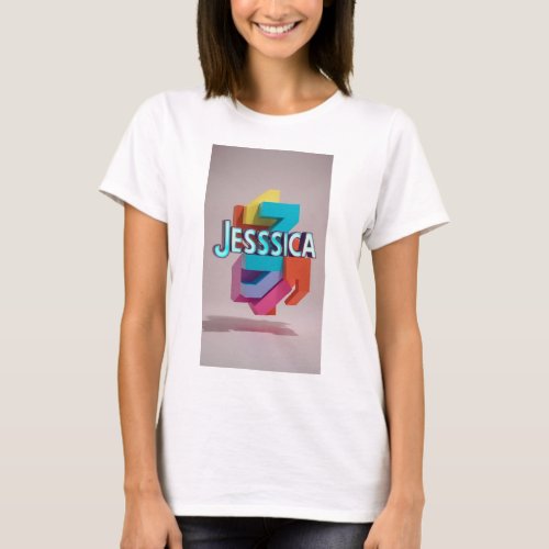 Vibrant Geometric Elegance Jessica T_Shirt
