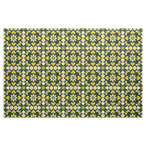 Vibrant Geometric Floral Design Fabric