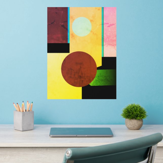 Vibrant Geometric Fusion: A Colorful Symphony  Wall Decal (Home Office 2)
