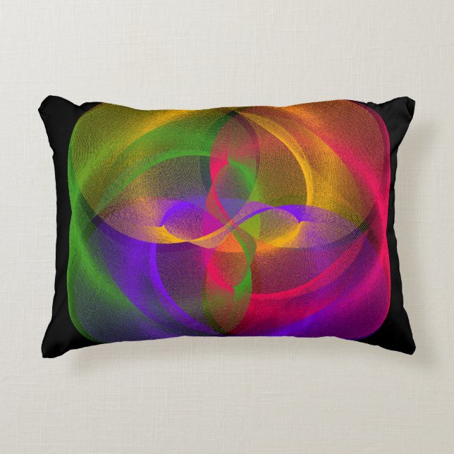 Vibrant Geometric Glossy Circle Accent Pillow (Front)